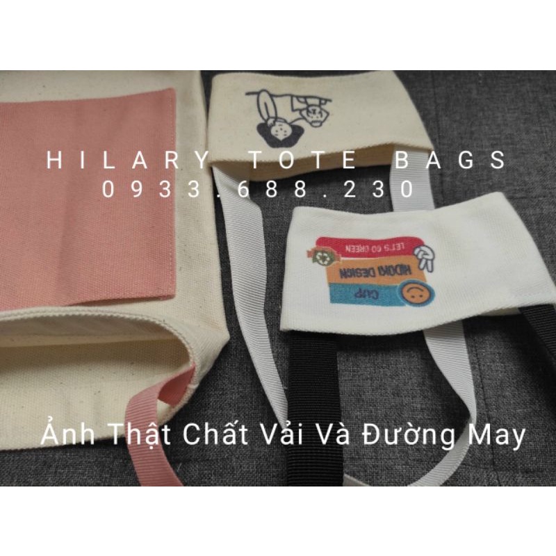 Túi Vải Đựng Ly Nước Trà Sữa In Hình Dây Đai