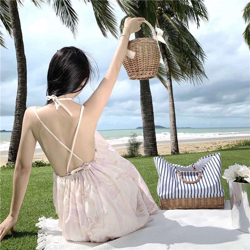 「ADELIA」Đầm Maxi Dáng Dài Thiết Kế Hở Lưng Sexy, Đầm Đi Biển Maxi Chất Voan 2 Lớp  Hàng Quảng Châu