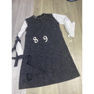 2hand đầm xám suông eo 89cm mã 189
