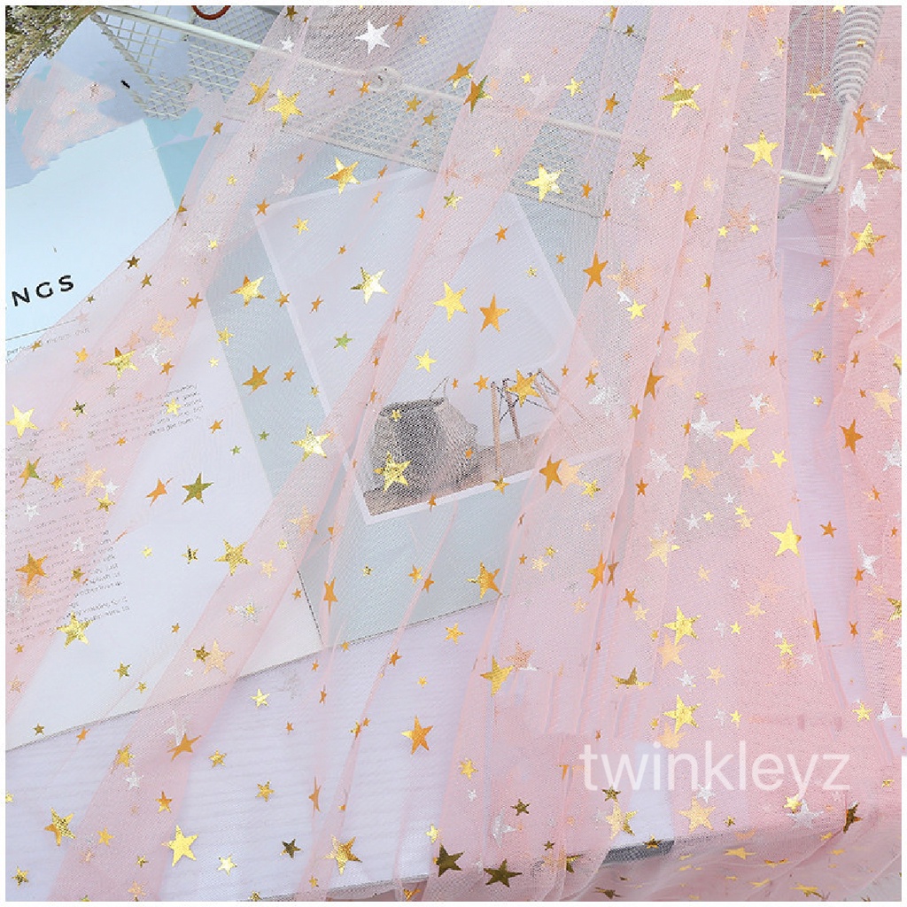 Tấm Vải Lưới Hình Ngôi Sao Màu Vàng Dùng Làm Đồ Thủ Công / Trang Trí DIY