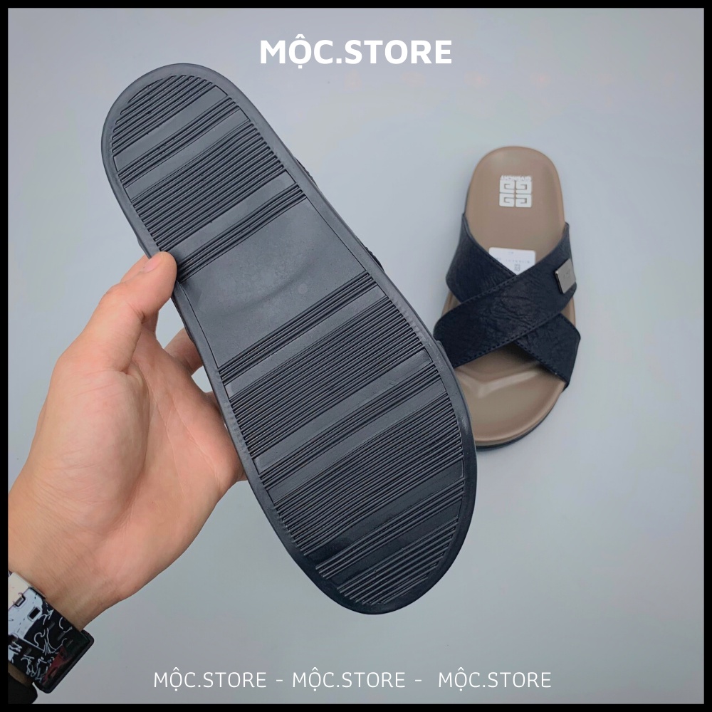 Dép Da Quai Chéo Nam Nữ Gyvenchy , Dép quai chéo , Dép da bò đế cao su siêu chất có bảo hành Full Box.