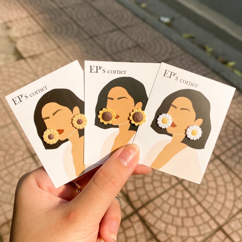 Khuyên tai nụ đất sét nung Polymer Clay