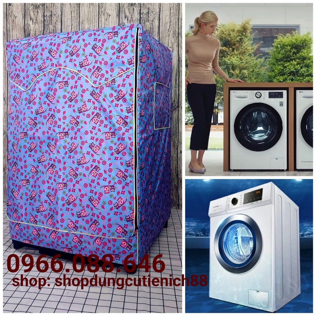 Bọc trùm máy giặt chống thấm ( size 7kg đến 10kg) loại dày- Cửa trước (lồng ngang)