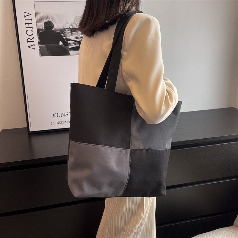 Túi Đeo Vai Sức Chứa Lớn Phối Màu Tương Phản Thời Trang Dễ Phối Đồ Cho Nữ