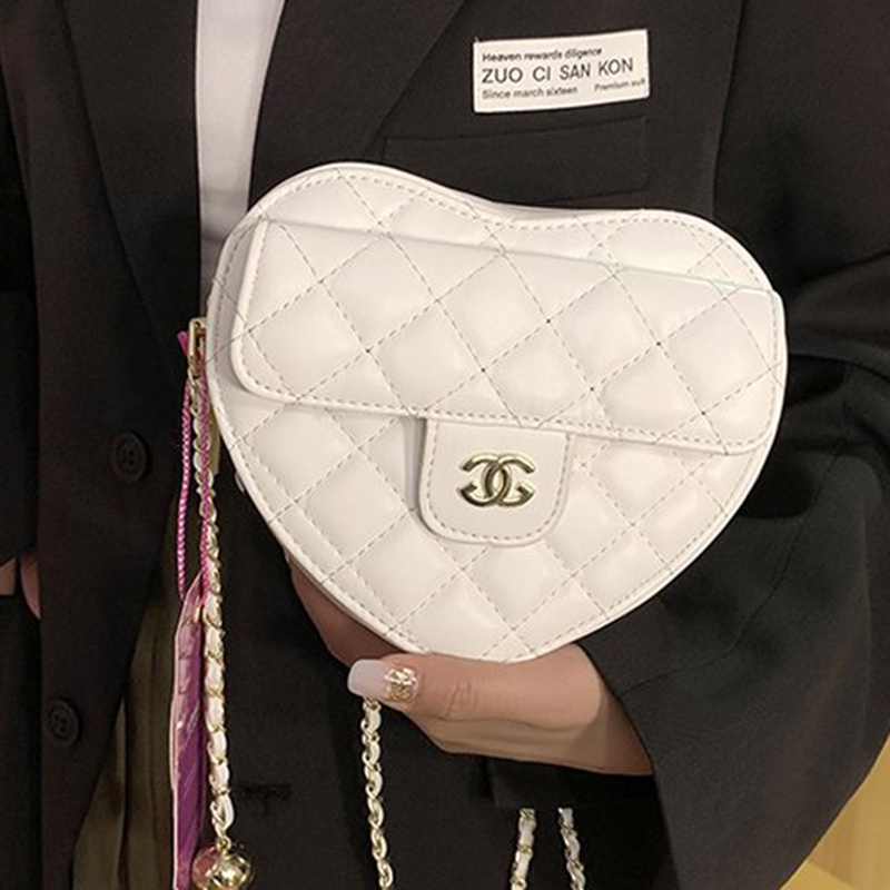 Túi Đeo Vai Dây Xích Hình Trái Tim Thời Trang Dành Cho Nữ