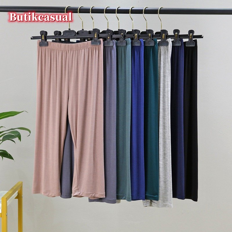 Quần cotton Lửng Co Giãn Dáng Rộng Thời Trang Mùa Hè 2023 Cho Nữ