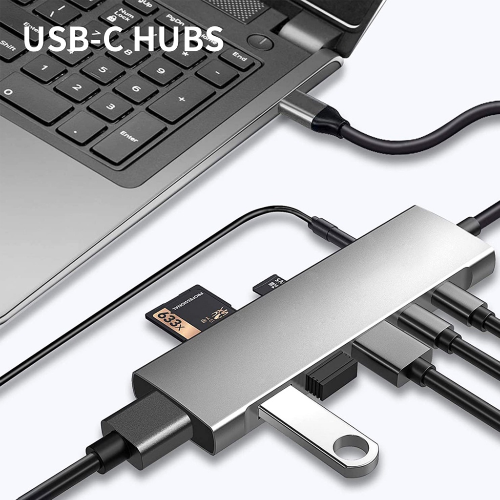 Trạm Sạc Nhanh PD Chuyển Đổi Cổng Type-C Sang HDMI 4K USB3.0 9 Trong 1 Cho Văn Phòng
