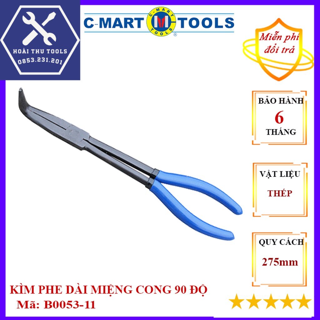 Kìm Mỏ Nhọn Dài Miệng Cong 90 Độ 275mm/11" B0053-11 CMart Chất lượng cao