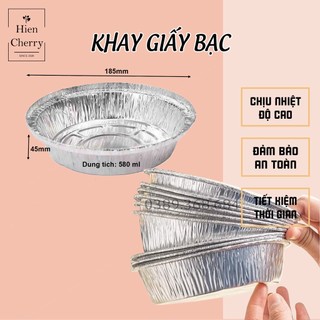 Set 10 Khay Giấy Bạc Lót Nồi Chiên Không Dầu, Nướng Thực Phẩm Đường Kính 22cm