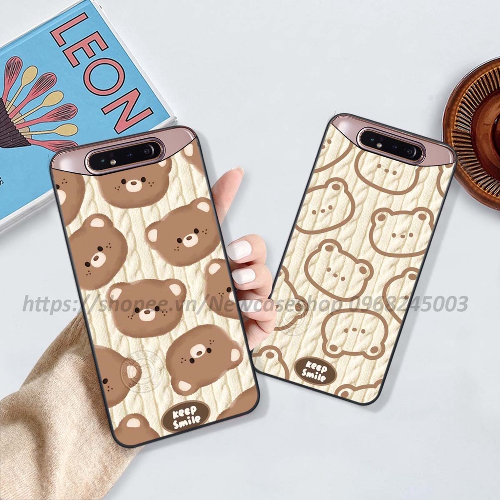 Ốp lưng Samsung A80 in hình họa tiết len Bear Cute