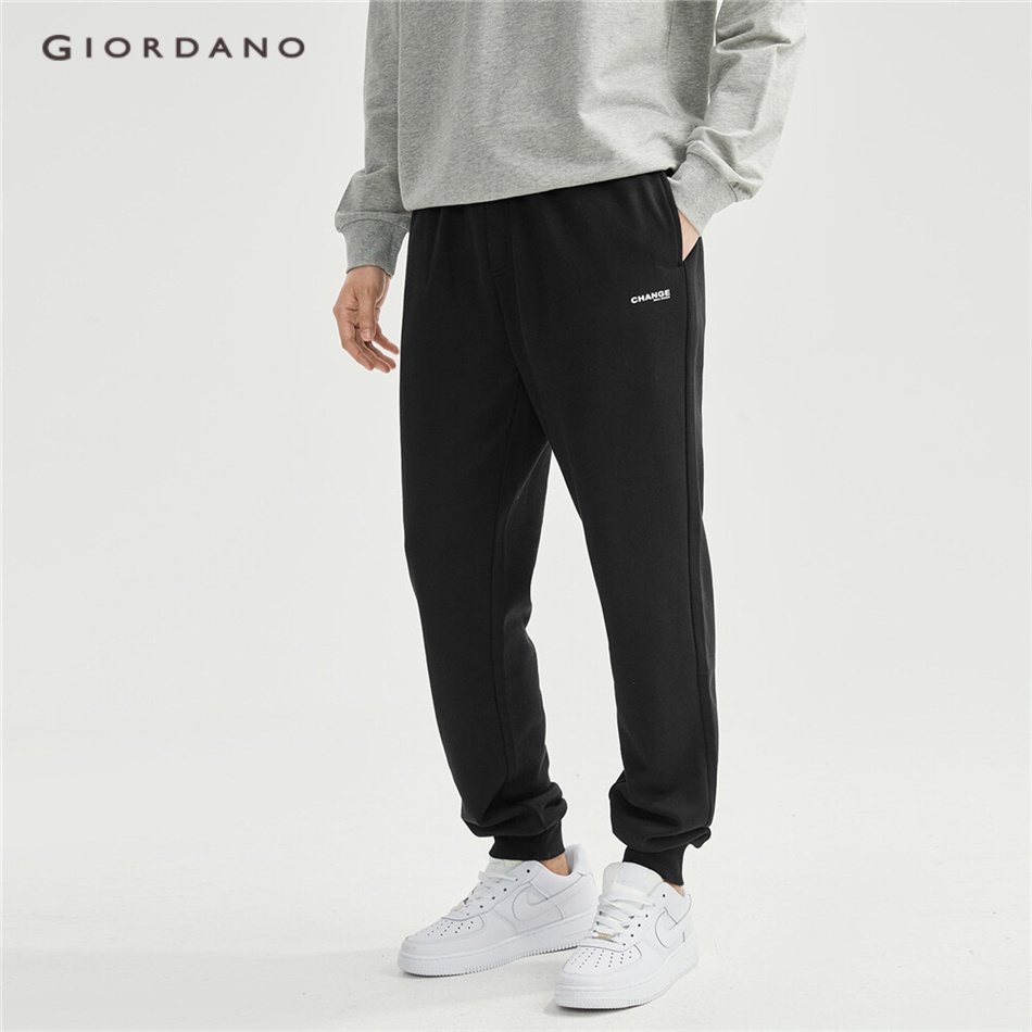 GIORDANO MEN Letter print elastic waist joggers 13113802