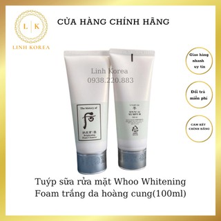 Tuýp sữa rửa mặt Whoo Whitening Foam trắng da hoàng cung