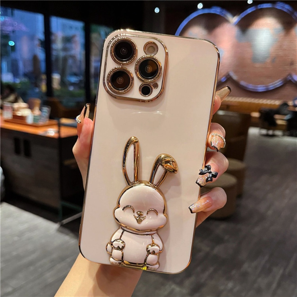 Ốp Điện Thoại Dẻo Họa Tiết Hoạt Hình Chú Thỏ Kèm Giá Đỡ Cho xiaomi 13 13t 12t 12 11t mi 10t pro mi 11 lite ultra