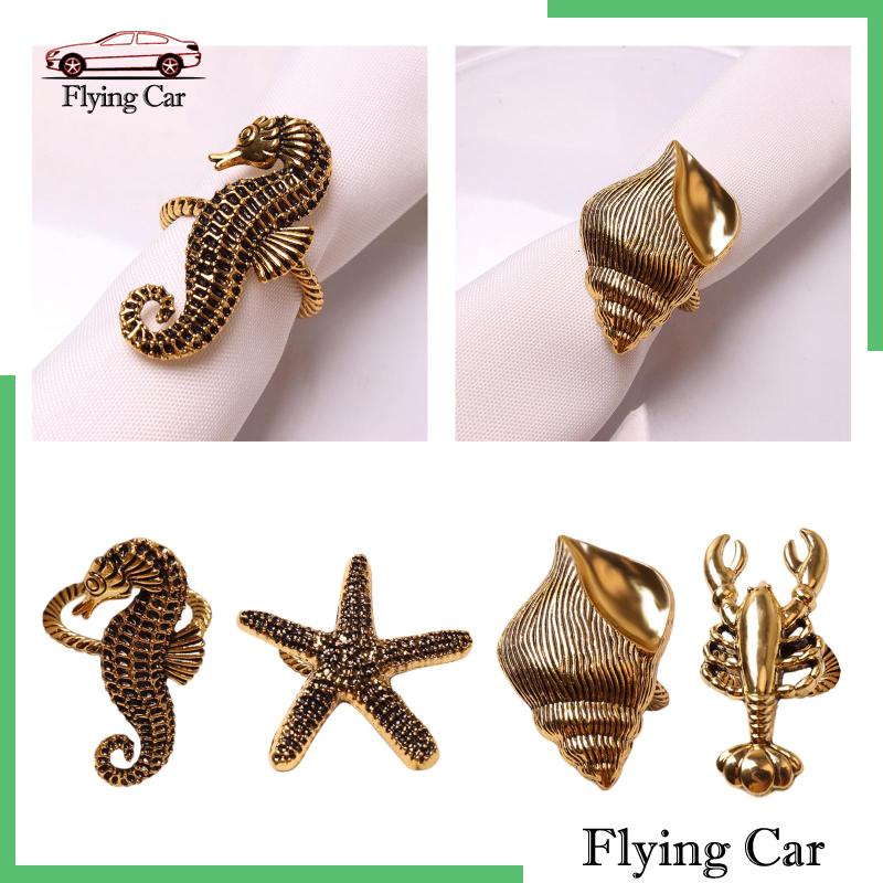 [Lzdjfmy2] Nhẫn Giữ Khăn Ăn Hình Động Vật Biển Trang Trí Lễ Tạ Ơn Tinh Tế