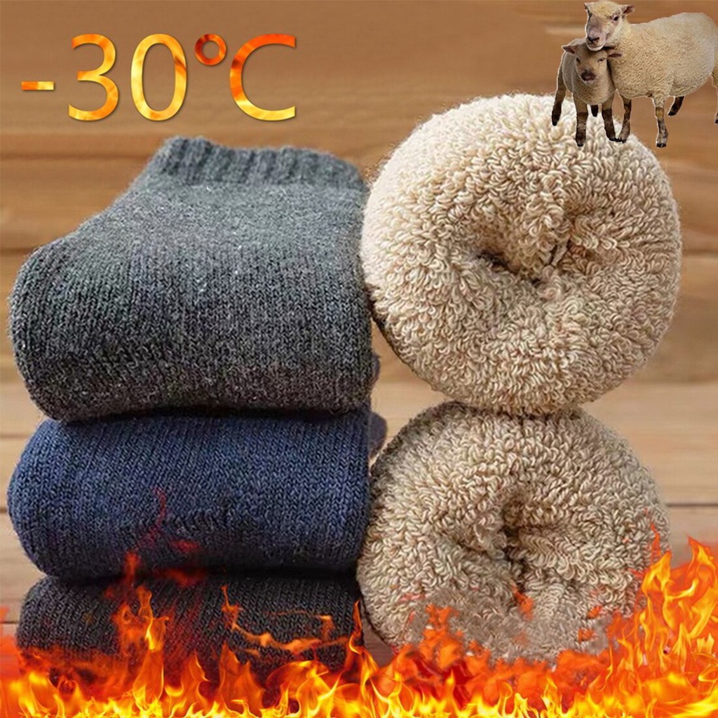 5 đôi Tất Len Lót Lông Nỉ Mùa Đông Đại Hàn Ấm Áp Dành Cho Nam và Nữ