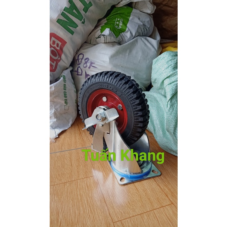 Bánh xe đẩy hàng đường kính 20cm chất liệu cao su - Banhxetuankhang