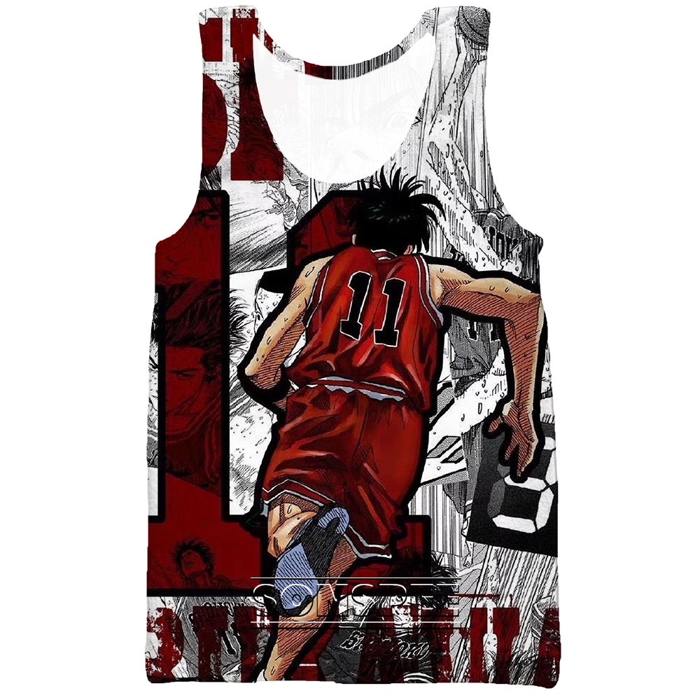 Áo Ba Lỗ Thể Thao In 3D Phong Cách Anime Slam Dunk Cho Nam