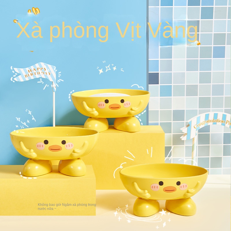 Khay Đựng Xà Phòng Bằng Nhựa Dày Hình Vịt Vàng Hoạt Hình Sáng Tạo JOY298