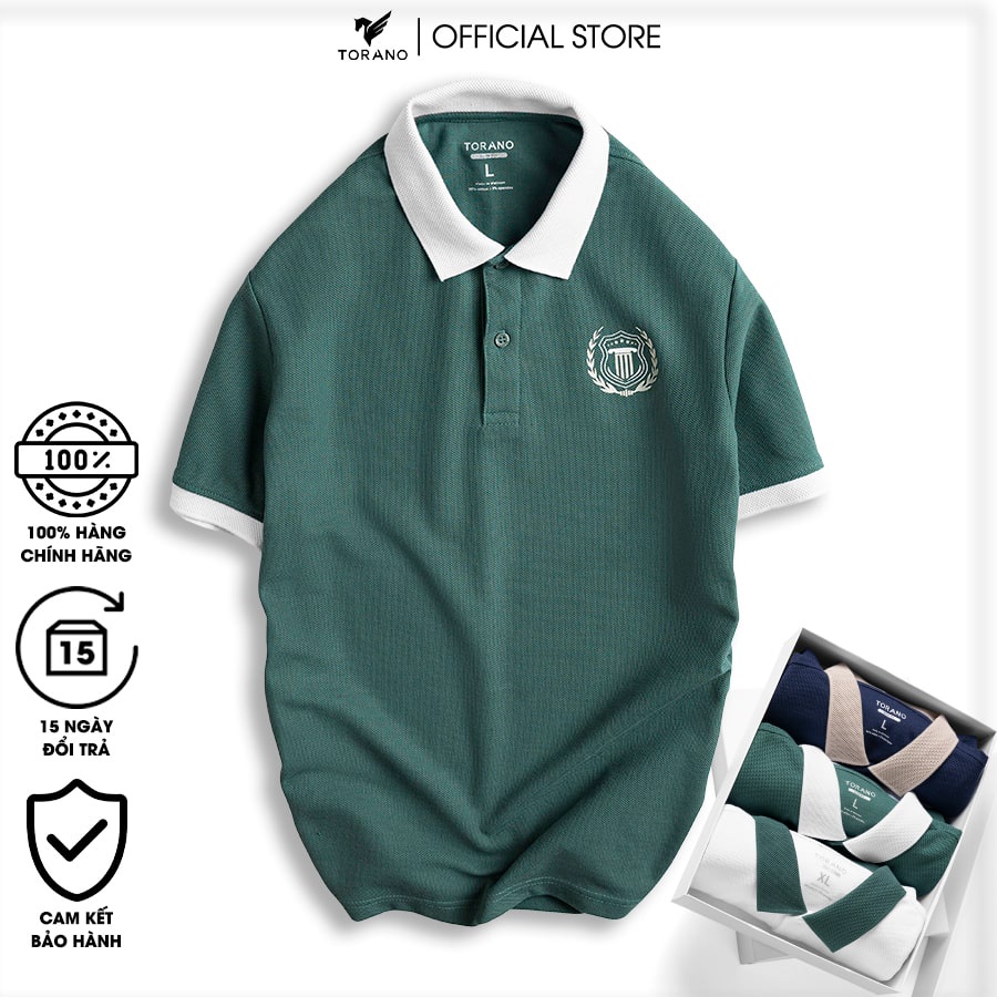 Áo POLO nam cổ bẻ TORANO phối màu vải cá sấu co dãn cotton 4 chiều, thấm hút tốt, sang trọng, nam tính - TP913.