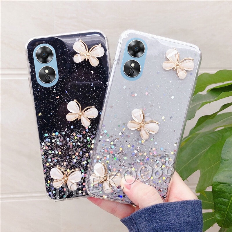 Ốp Điện Thoại Gel Kim Tuyến Hình Bướm Cho OPPO Reno 8 8T Reno8 T A78 A17K A17 A77S A77 4G 5G 2023 Reno8T