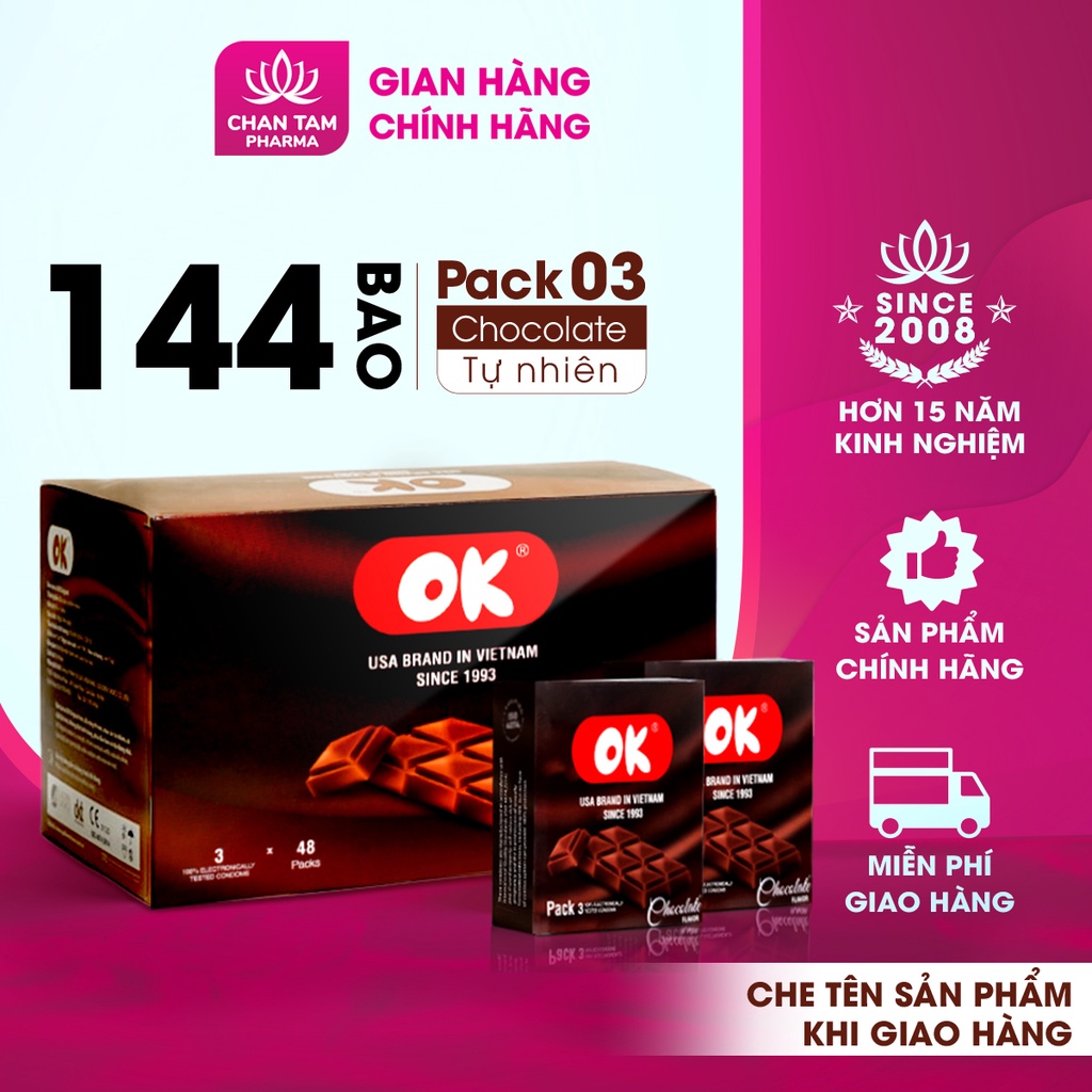 Bao cao su OK chocolate – hộp 144 cái