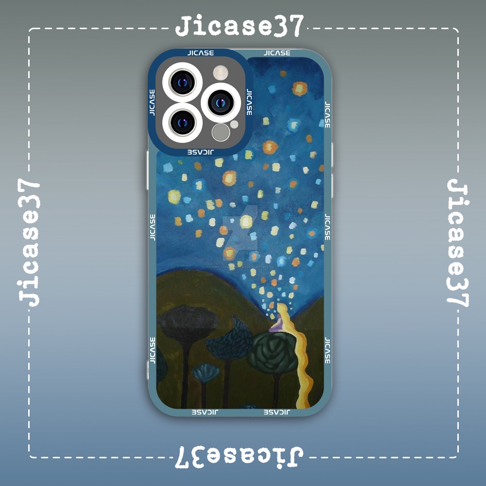 Ốp lưng iphone cạnh vuông Jicase Rapunzel's mural Disney Painting Hoạt hình Cartoon