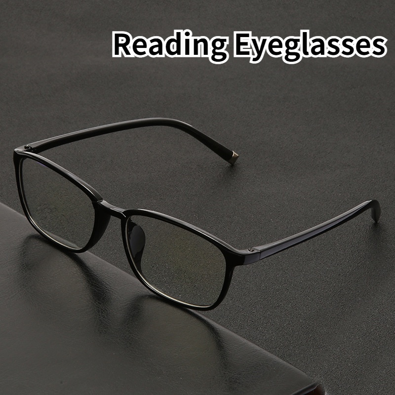 (KIQI-FASHION) COD Kính Đọc Sách Chống Ánh Sáng Xanh &amp; Mệt Mỏi Gọng Đen Cổ Điển Thời Trang Unisex