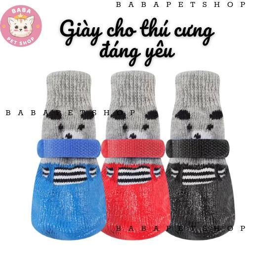 Giày Thú Cưng Chống Trơn Trượt, Tất Chân Chó Mèo, Giày Chống Thấm Nước, Giày Thể Thao Ngoài Trời- Babapetshop
