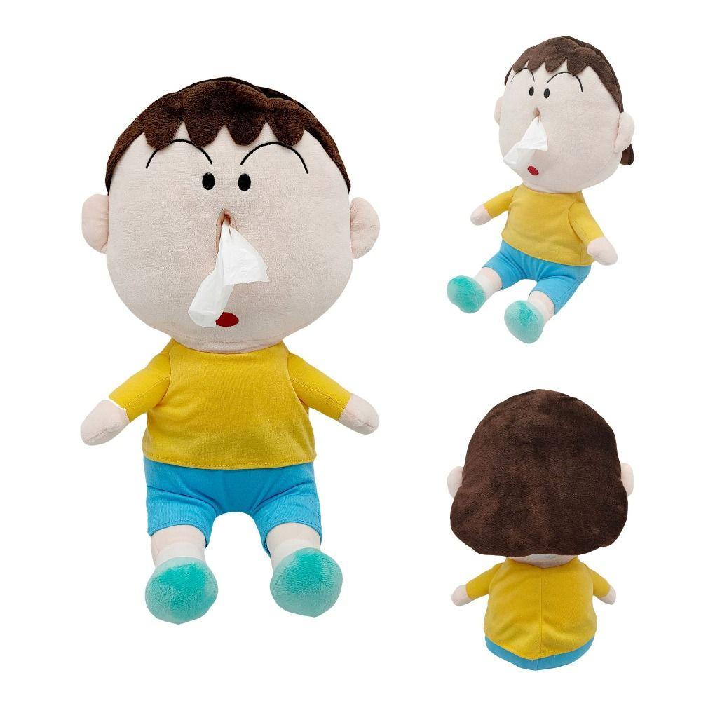 DARNELL Hộp Khăn Giấy Hình Động Vật Xe Hơi Shin Chan Nhồi Bông Ngộ Nghĩnh