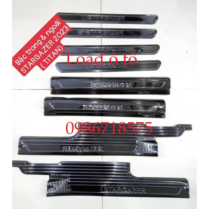 Ốp Bậc Cửa, Nẹp Bước Chân Huyndai Stargazer 2023 Mẫu Titan Cao Cấp, Có Sẵn Keo Dán Chuyên Dụng 3M