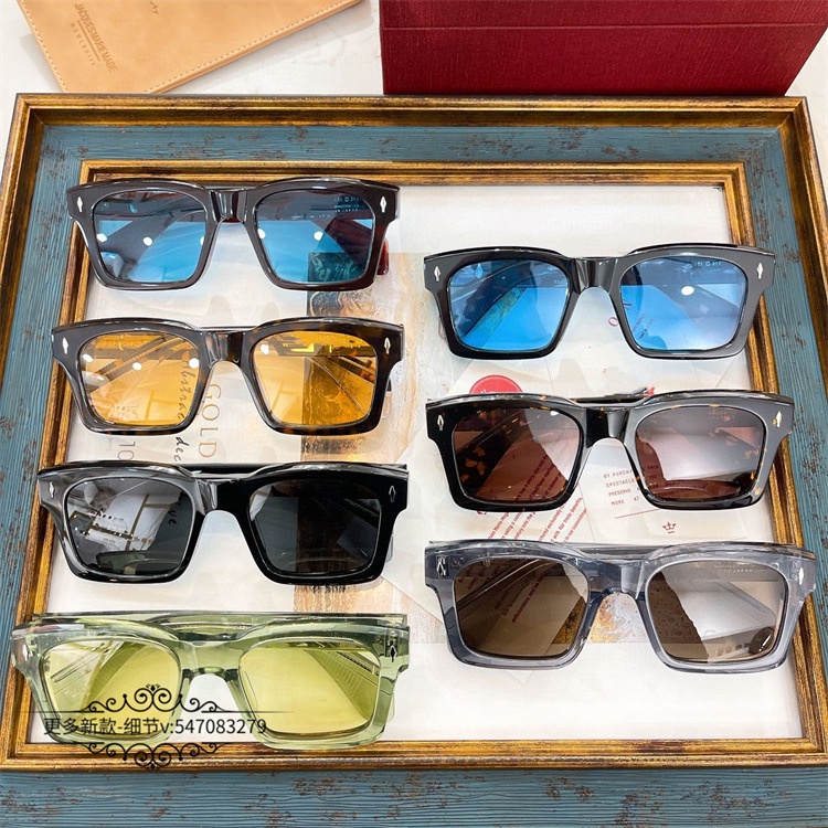 JACQUES MARIE MAG European and American ins Internet celebrity sunglasses fashion brand niche retro fashion square plate sunglasses men's KAINEI FU7P