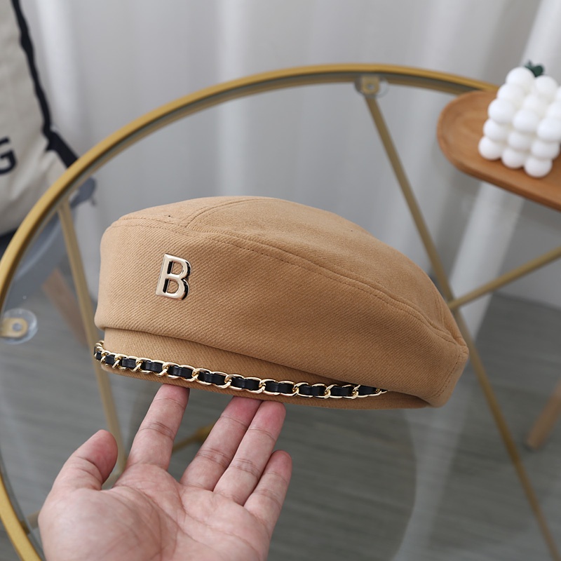 Mũ Beret Phối Dây Xích Phong Cách Thời Trang Thu Đông Hàn Quốc Cho Nữ