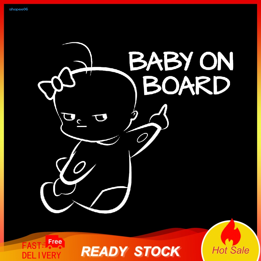 Miếng Dán Đề Can Cảnh Báo In Chữ Baby On Board Dễ Thương Đa Ứng Dụng