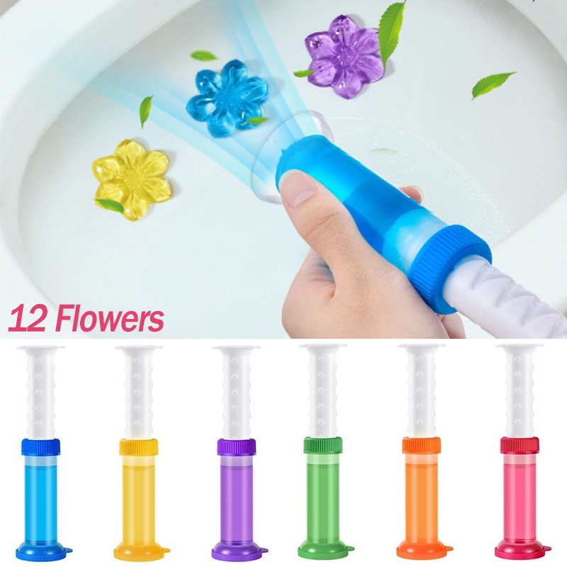 Gel Thơm Khử Mùi Toilet Loại Bỏ Mùi Hôi Không Để Lại Dấu Vết Với 6 Mùi Tùy Chọn Có Thể Nặn 12 Bông Hoa - Thỏ Beauty
