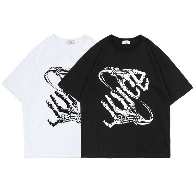 Áo Thun Cotton Tay Ngắn Cổ Tròn In Hình Móng Vuốt Ma Quái Thời Trang Cho Cặp Đôi
