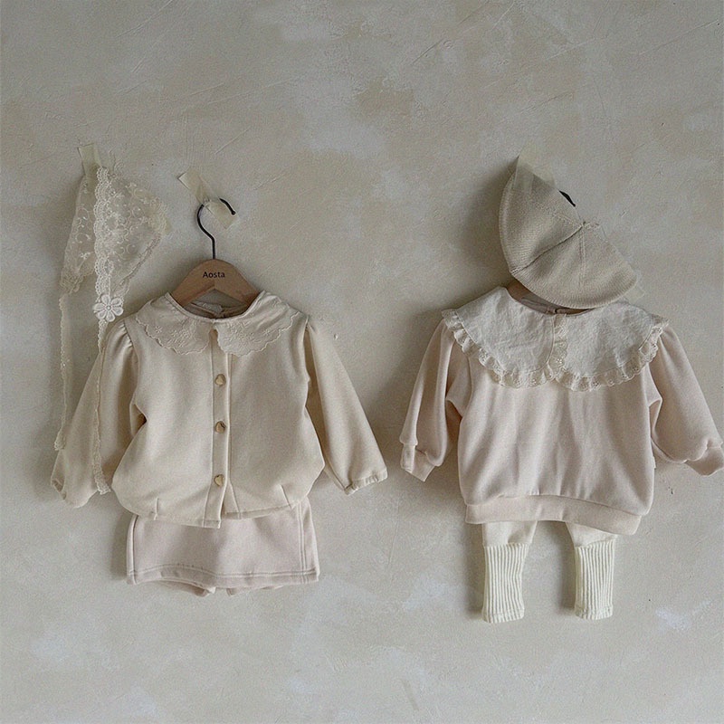 Áo Khoác Cardigan Phong Cách Retro Xinh Xắn Cho Bé Gái