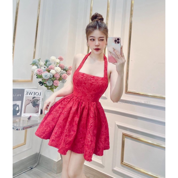 ĐẦM ĐỎ CHỨNG TỎ HOT GIRL-ĐẦM GẤM DÂY CÚP NGỰC ÔM EO DÁNG NGẮN ĐẦM XÒE CỰC QUYẾN RŨ XINH ĐẸP ĐI CHƠI DƯ TIỆC UTP00 CỰC PH