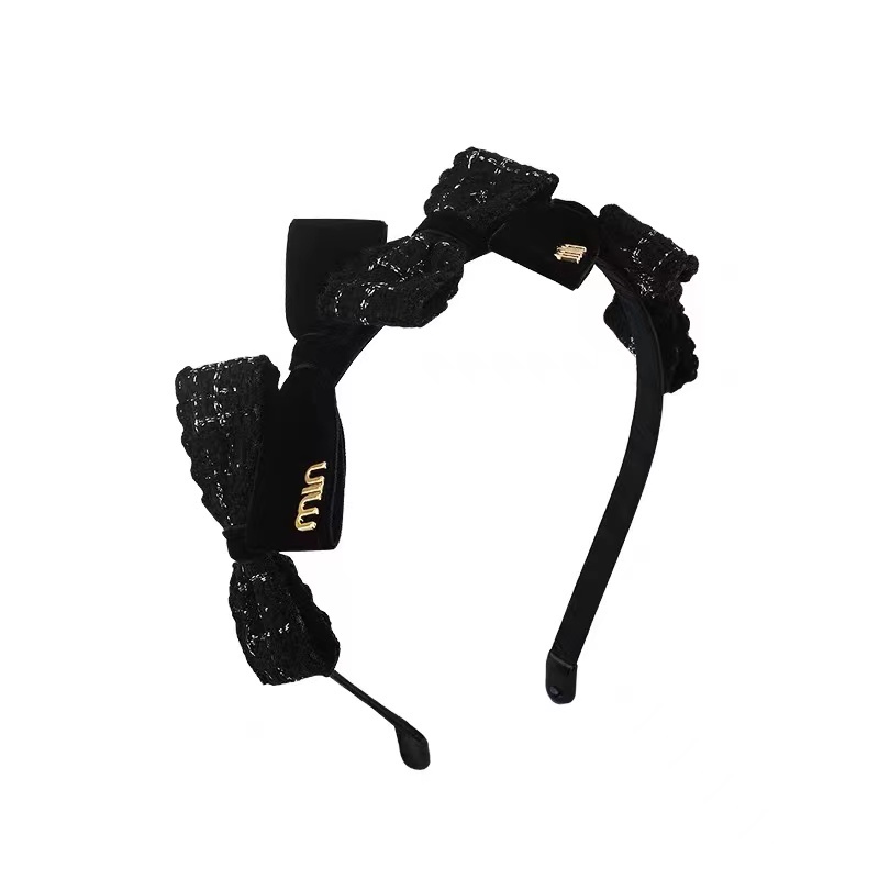 Băng Đô Cài Tóc Bằng Vải Nhung Thắt Nơ In Chữ Phong Cách vintage Hàn Quốc Thanh Lịch Dành Cho Nữ