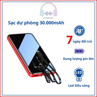 Sạc dự phòng 30000mAh, cục sạc dự phòng 3 đầu giá rẻ mini hỗ trợ sạc nhanh - Phụ kiện Nato