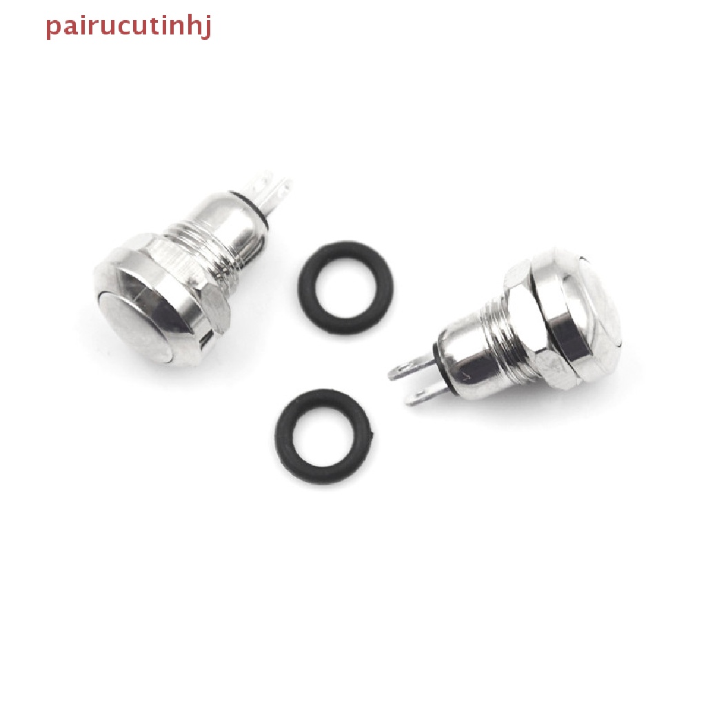 Set 2 Công Tắc Nút Nhấn Không Thấm Nước Mini 8mm Micro 2Pin Bằng Kim Loại
