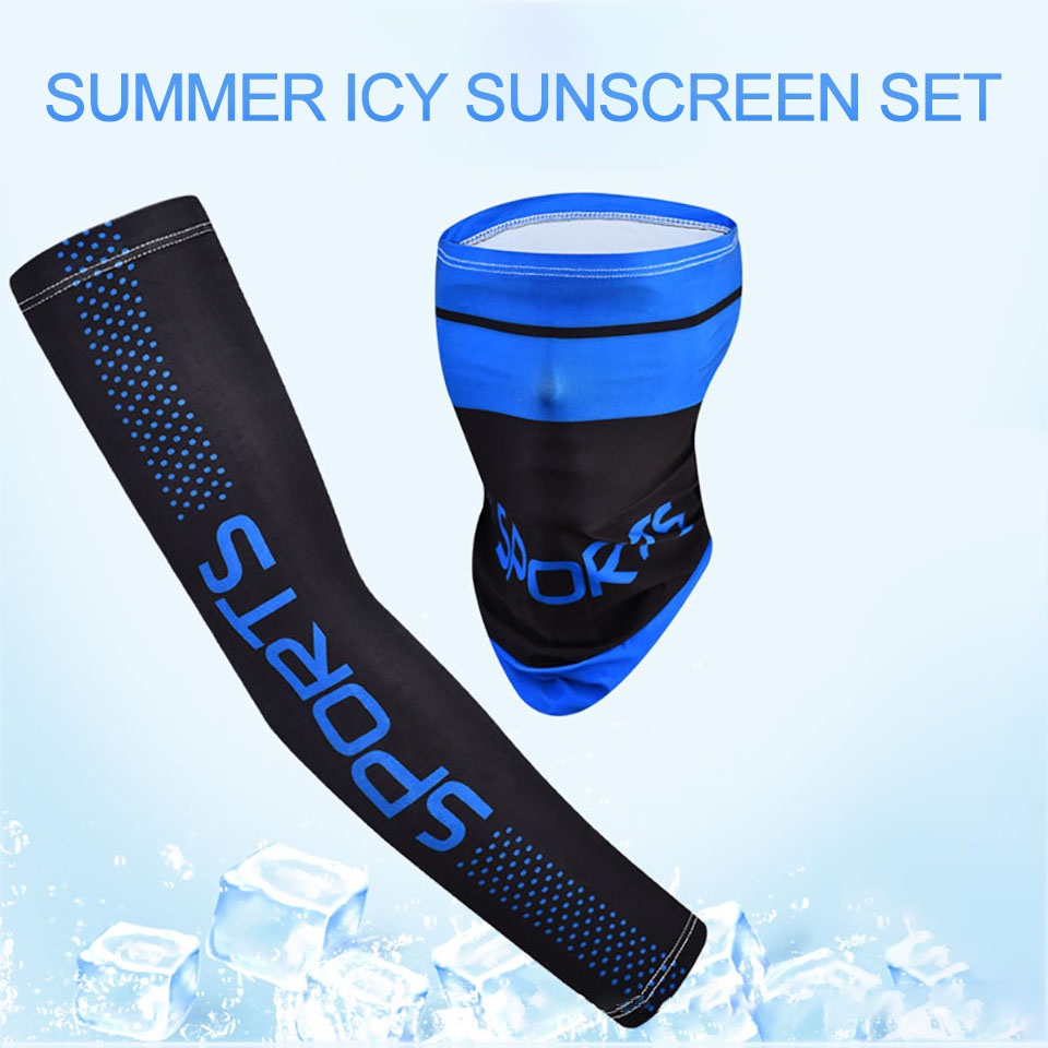 Bộ Khẩu Trang Lụa Che Mặt Và Cánh Tay Chống Tia UV Cho Nam Và Nữ Khi Lái Xe / Câu Cá /