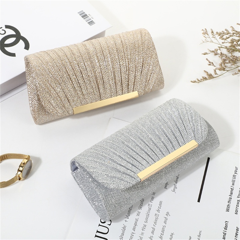 Ví Cầm Tay Dự Tiệc Cưới Phối Dây Xích Có Thể Tháo Rời Thời Trang Dành Cho Nữ