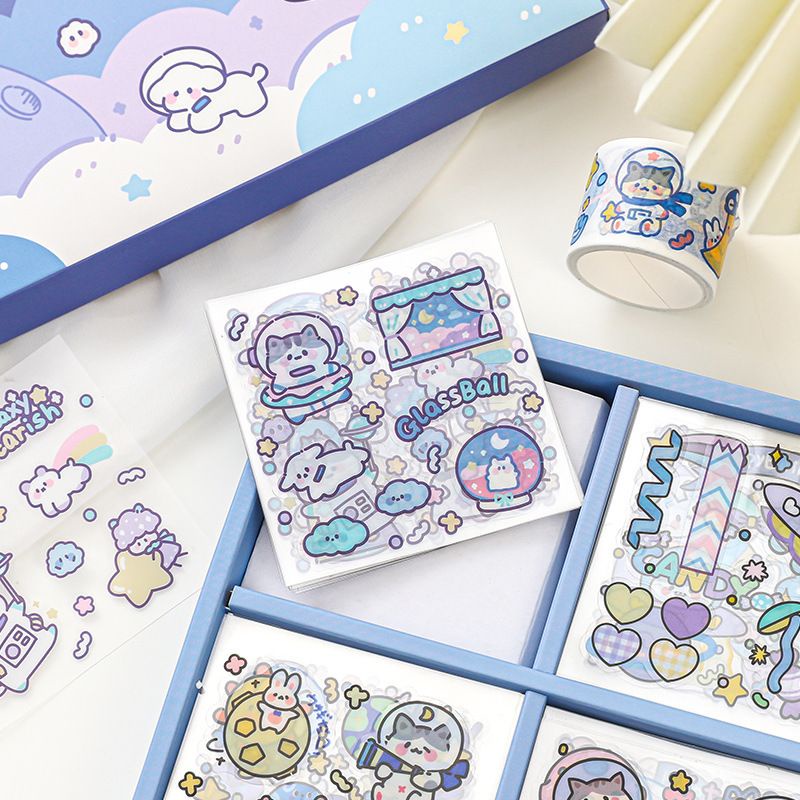 01 Tấm Sticker dán hoạ tiết hoạt hình đáng yêu - 8x8cm