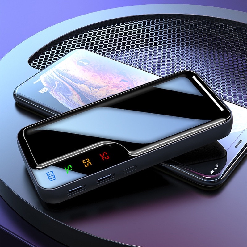 Pin Sạc Dự Phòng 100000Pin Sạc Dự Phòng Không Dây Dung Tích Lớn Có 2 Dây Cáp