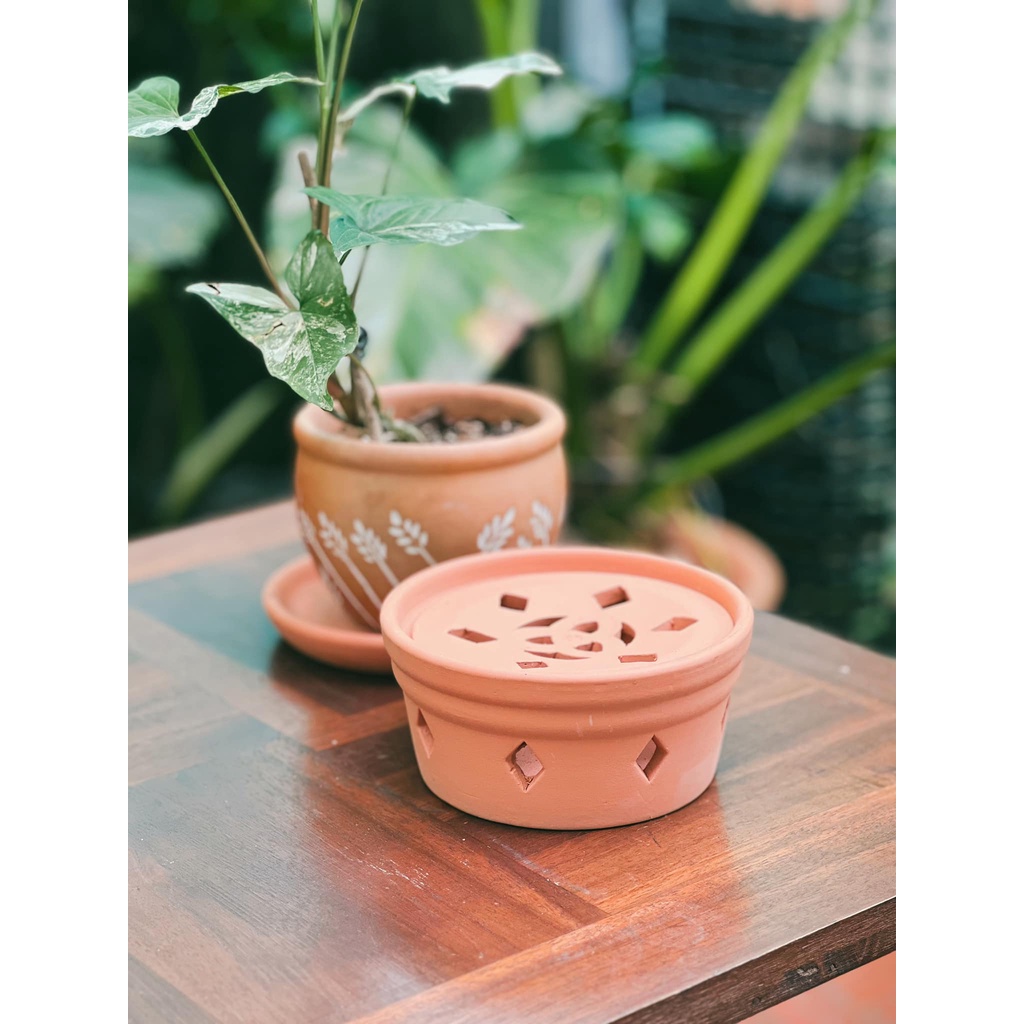 Bếp xông thảo mộc thanh lọc không khí ngôi nhà, chất gốm cao cấp - Sạp bà đẻ Hai Thảo