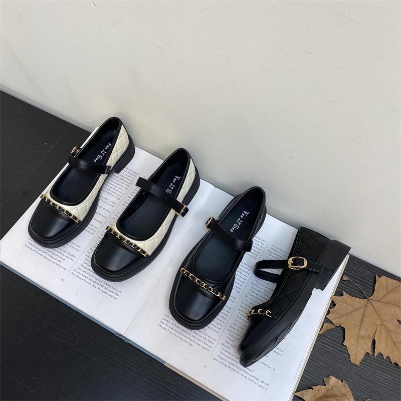 Giày búp bê nữ, Giày lười búp bê phối xích hàn quốc thời trang nữ BB88 ANN_Official