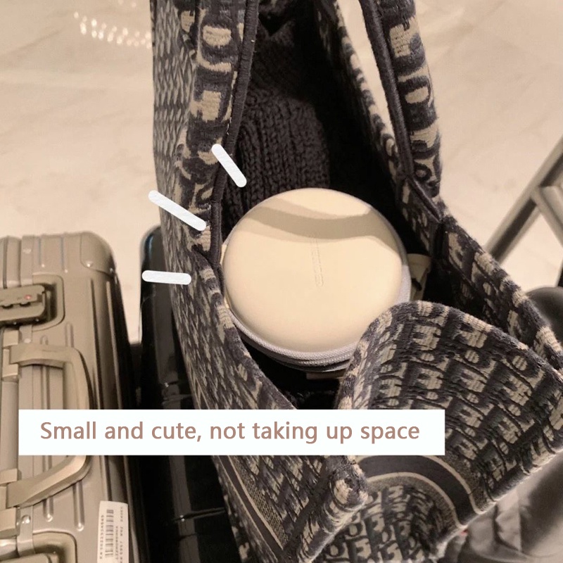 Hộp Đựng Mắt Kính Hình Tròn Bằng Da Có Khóa Kéo Chống Bụi Thời Trang