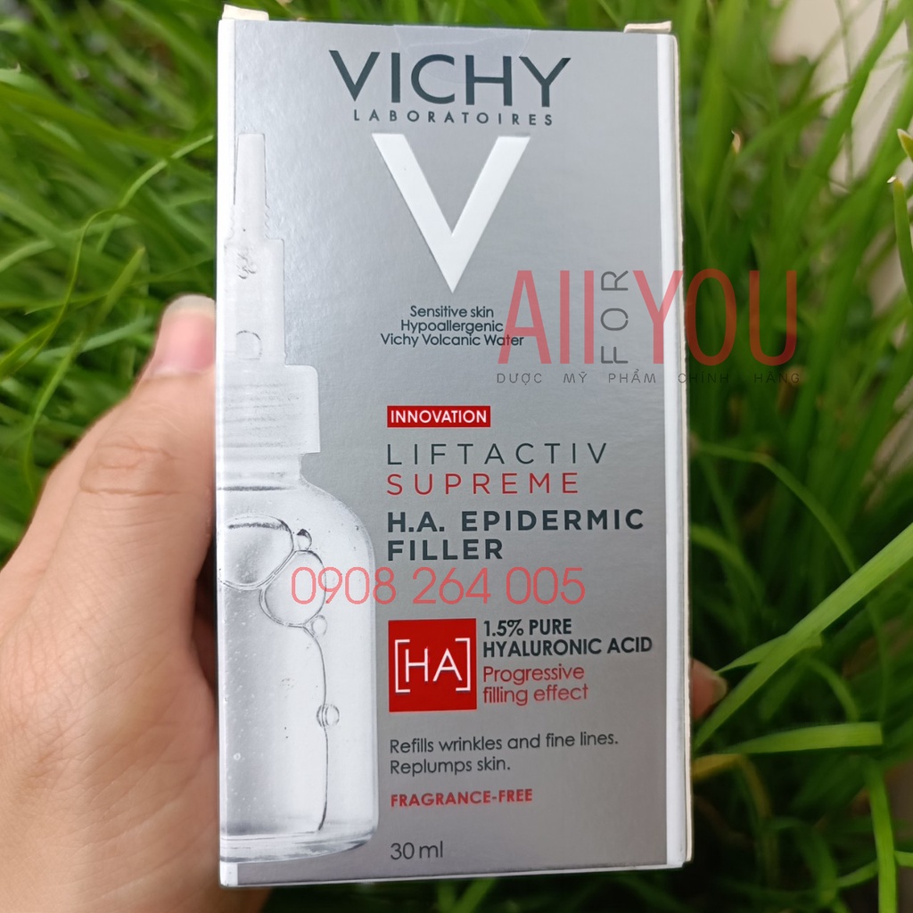 VICHY Liftactiv H.A. Epidermic Filler 30mL - Serum Chống Lão Hóa Cải Tiến, Mờ Nếp Nhăn, Tăng Cường Độ Ẩm.