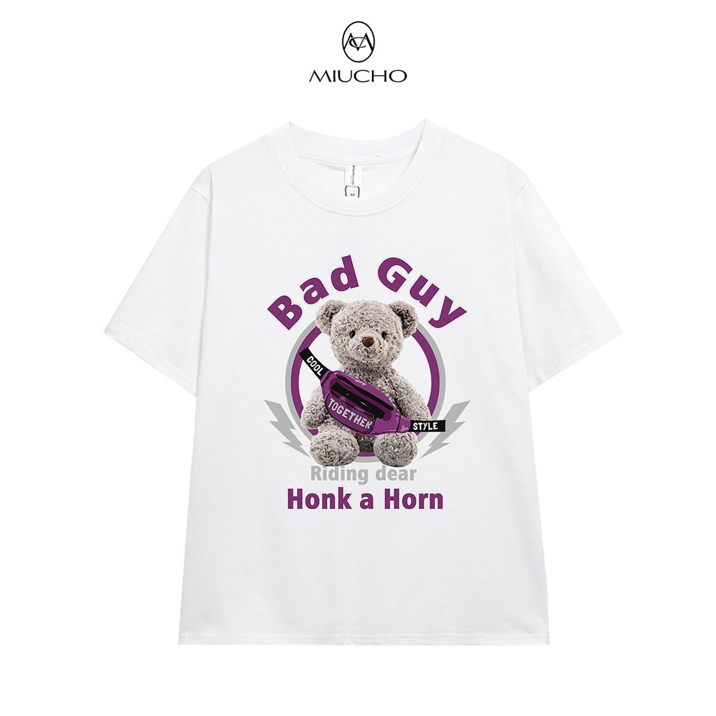 Áo thun nữ cổ tròn chất liệu cotton mềm mại form regular AR037 Miucho in hoạ tiết