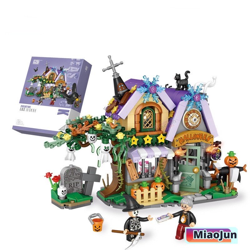Đồ chơi khối xây dựng lego loz1233 Ngôi nhà ma halloween ngô bí Trang trí lễ hội quà tặng